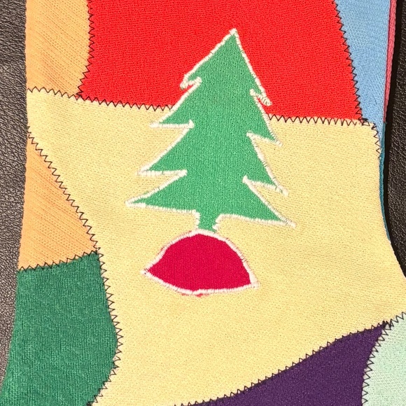 Vintage Early 1970's Handmade Patchwork Christmas Stocking - Picture 6 of 6